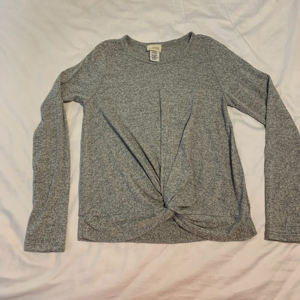 Caution to the Wind Long Sleeve Sweater Top Sz  Gray